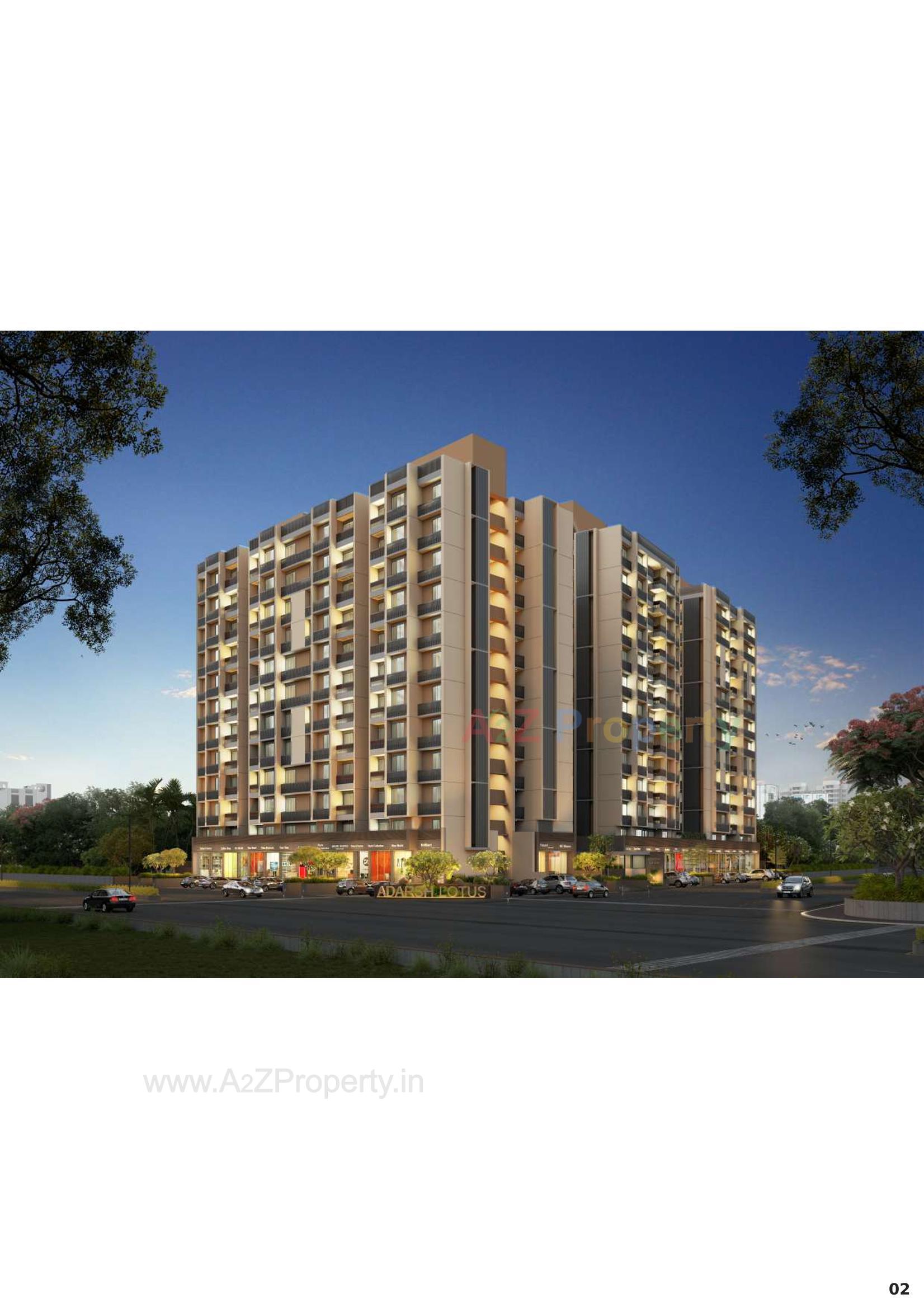 3D Elevation of real estate project Adarsh Lotus located at Vatva, Ahmedabad, Gujarat