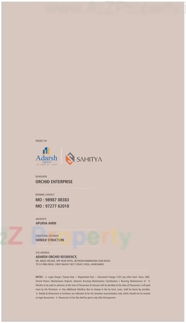  of real estate project Adarsh Orchid Residency located at Nikol, Ahmedabad, Gujarat