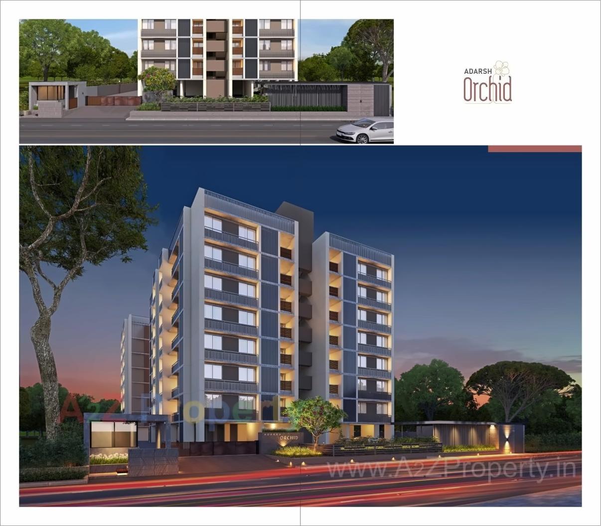 3D Elevation of real estate project Adarsh Orchid Residency located at Nikol, Ahmedabad, Gujarat