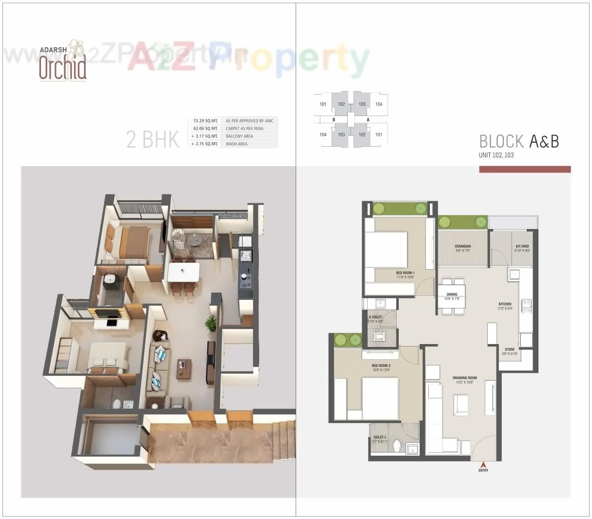 Layout of real estate project Adarsh Orchid Residency located at Nikol, Ahmedabad, Gujarat
