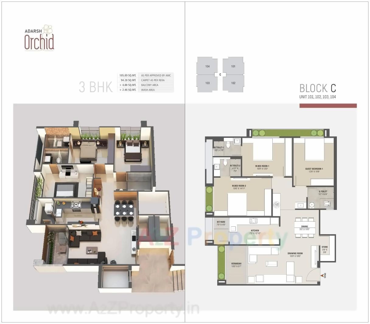 Layout of real estate project Adarsh Orchid Residency located at Nikol, Ahmedabad, Gujarat