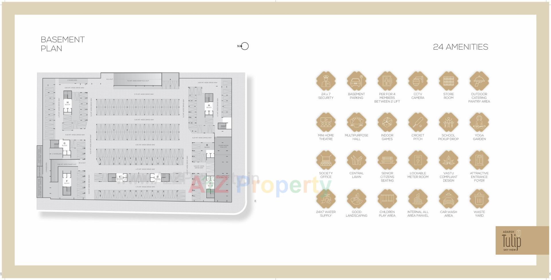 Layout of real estate project Adarsh Tulip Skyview located at Vatva, Ahmedabad, Gujarat
