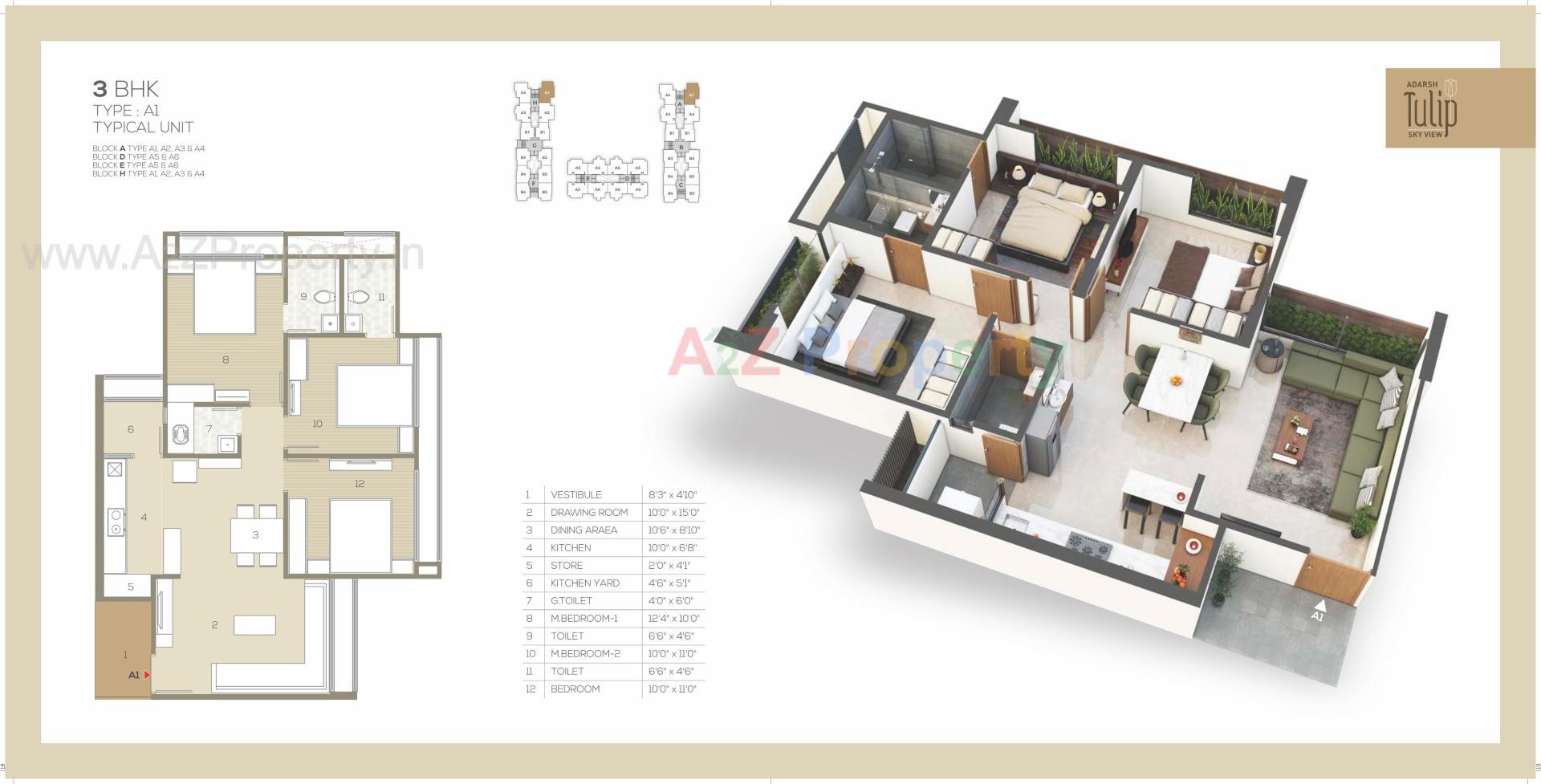 Layout of real estate project Adarsh Tulip Skyview located at Vatva, Ahmedabad, Gujarat