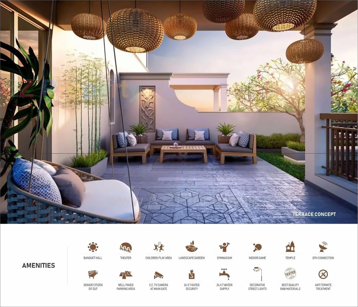 3D Elevation of real estate project Adhishthan Bungalow located at Hanspura, Ahmedabad, Gujarat