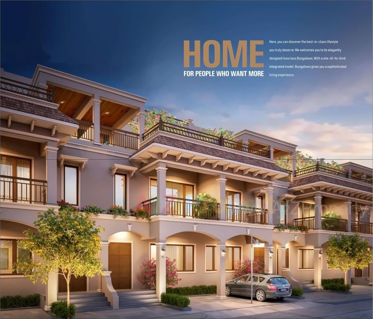 3D Elevation of real estate project Adhishthan Bungalow located at Hanspura, Ahmedabad, Gujarat