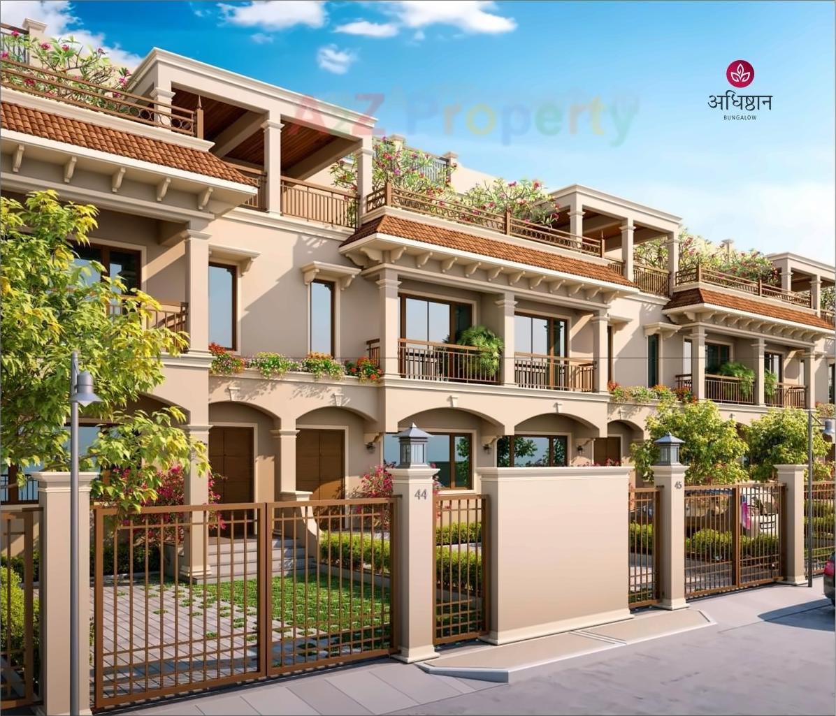 3D Elevation of real estate project Adhishthan Bungalow located at Hanspura, Ahmedabad, Gujarat