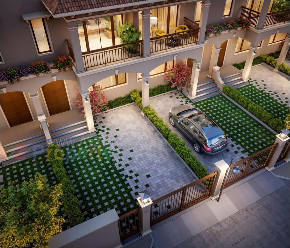 3D Elevation of real estate project Adhishthan Bungalow located at Hanspura, Ahmedabad, Gujarat