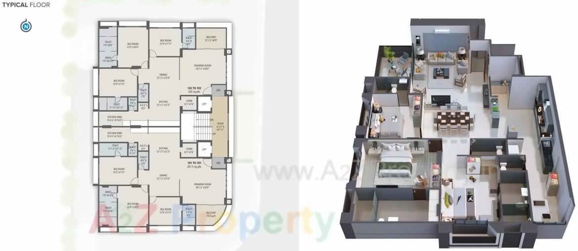 Layout of real estate project Adinath Residency located at Kocharab, Ahmedabad, Gujarat