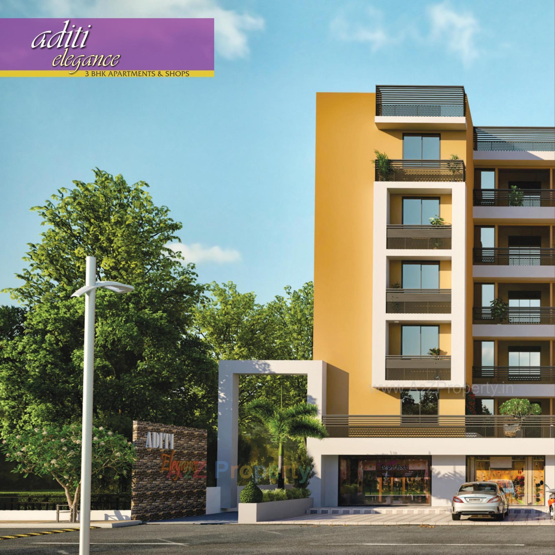3D Elevation of real estate project Aditi Elegance located at Tragad, Ahmedabad, Gujarat