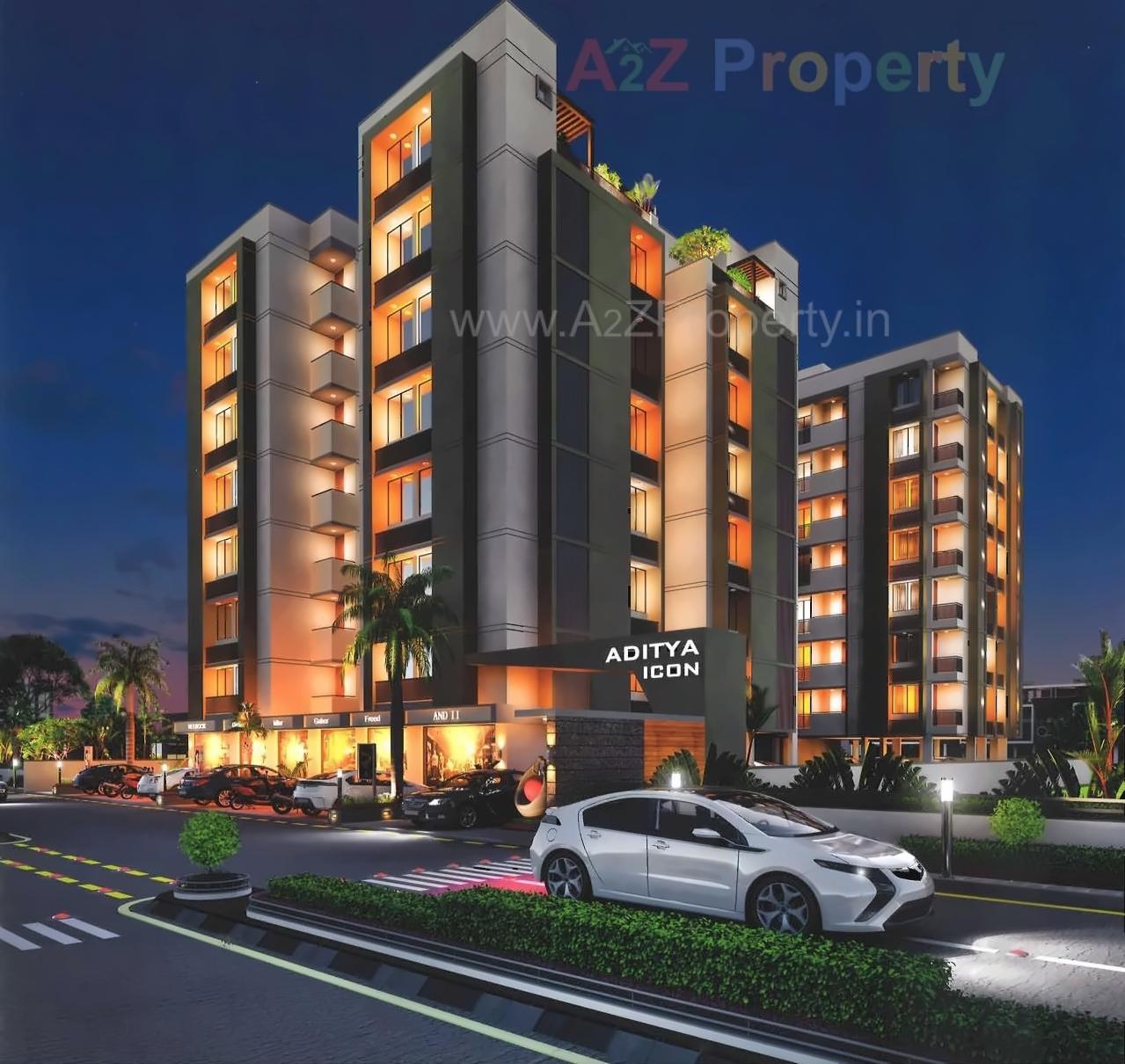 3D Elevation of real estate project Aditya Icon located at Vadaj, Ahmedabad, Gujarat