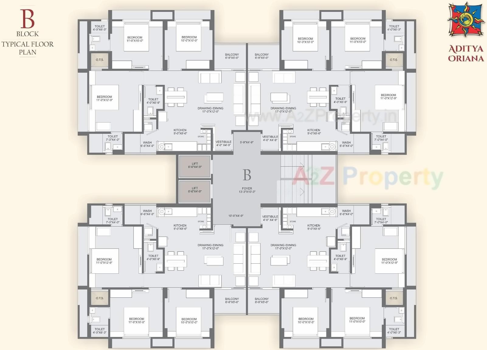 Layout of real estate project Aditya Oriana located at Gota, Ahmedabad, Gujarat