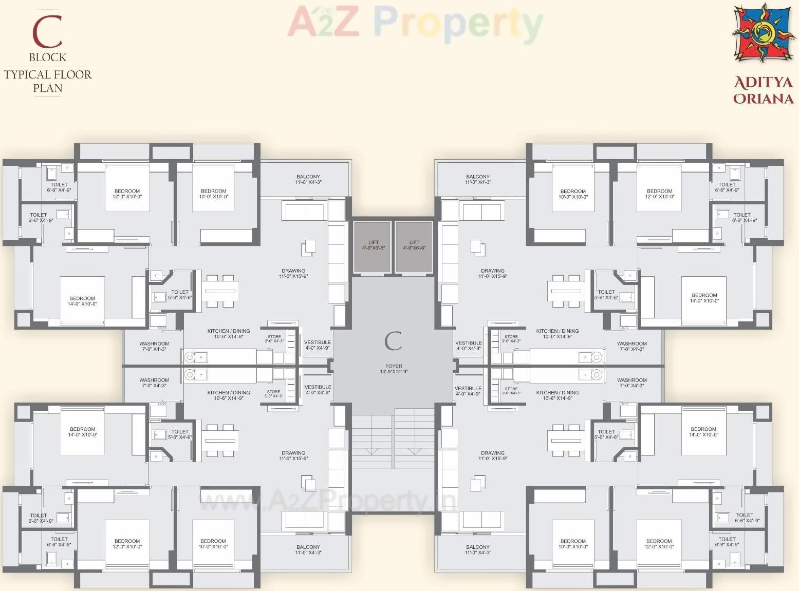 Layout of real estate project Aditya Oriana located at Gota, Ahmedabad, Gujarat