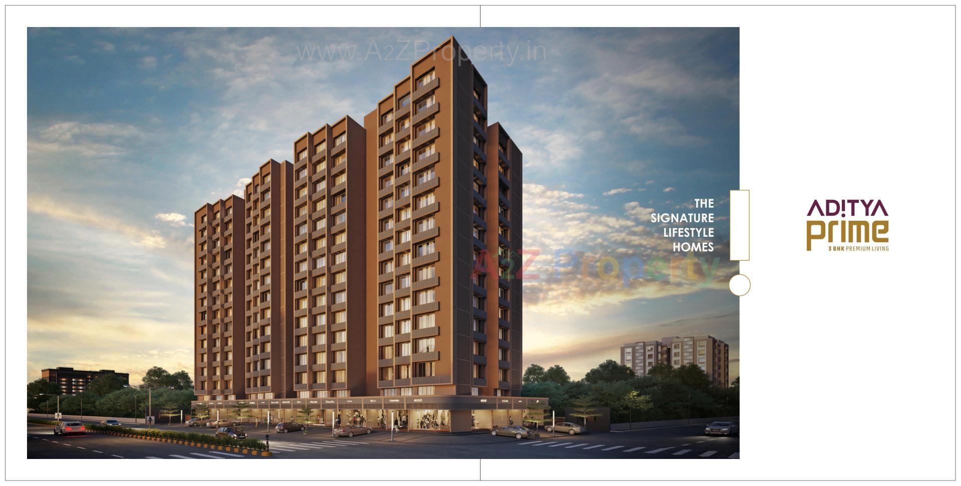 3D Elevation of real estate project Aditya Prime located at Ahmedabad, Ahmedabad, Gujarat