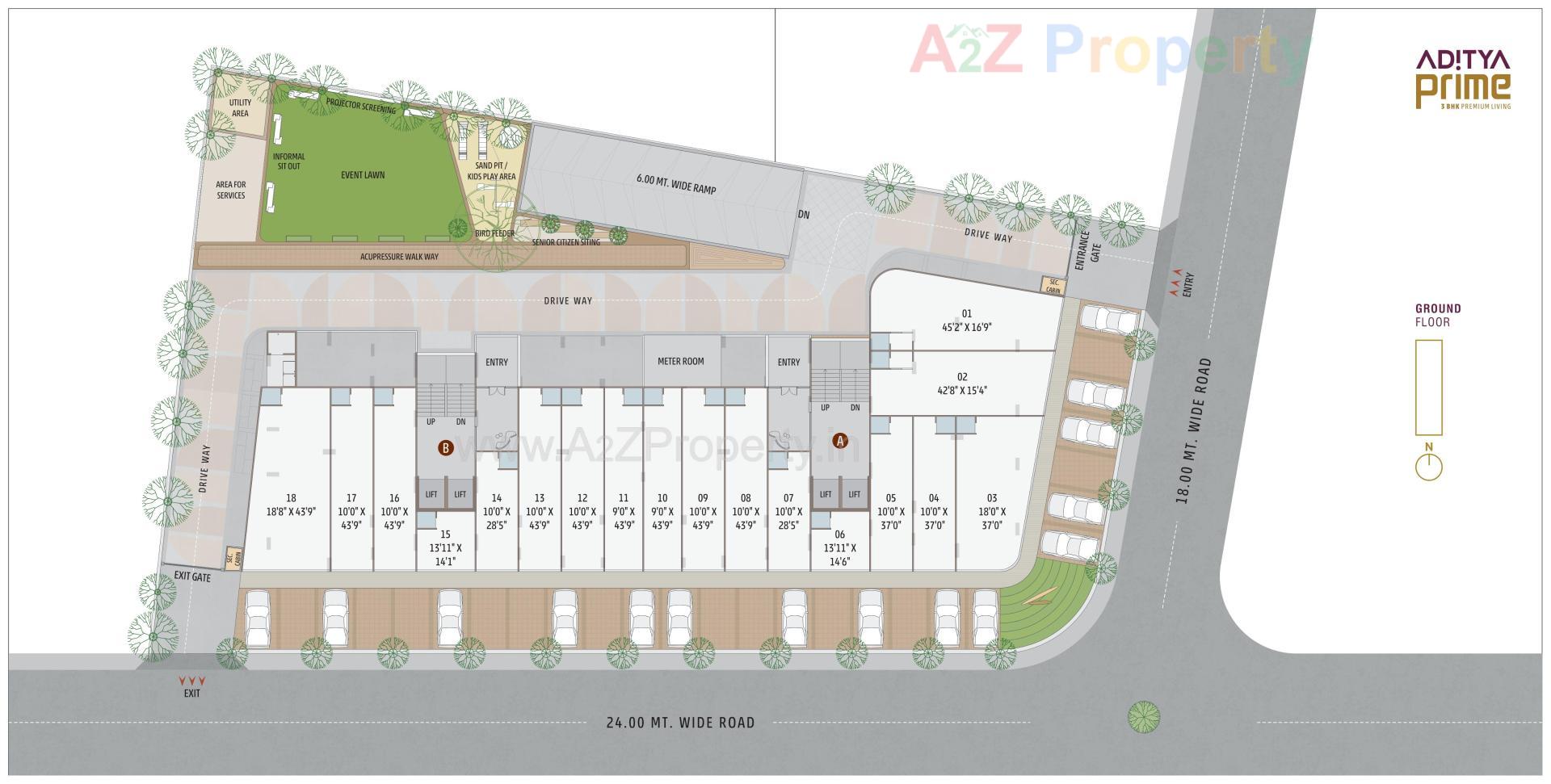 Layout of real estate project Aditya Prime located at Ahmedabad, Ahmedabad, Gujarat
