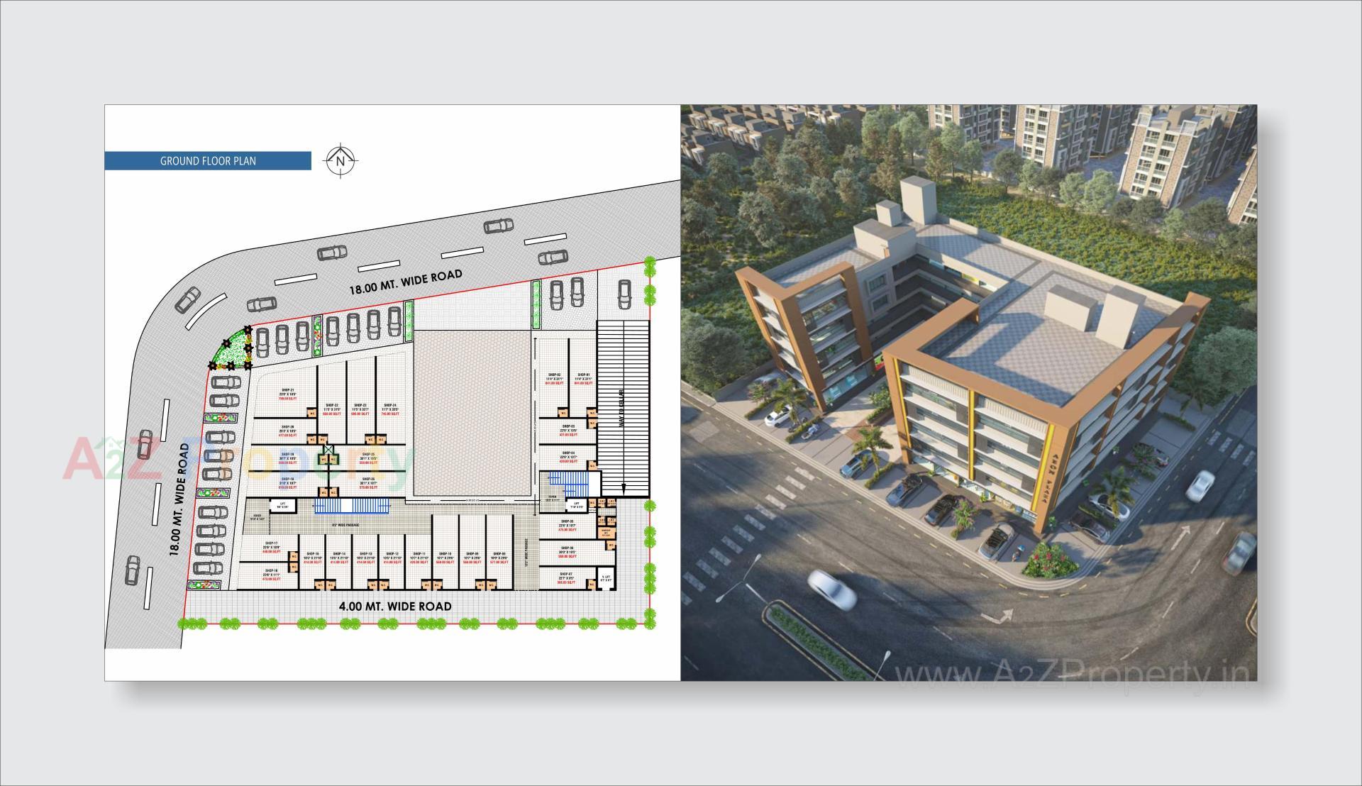 Layout of real estate project Aeon Plaza located at Vatva, Ahmedabad, Gujarat
