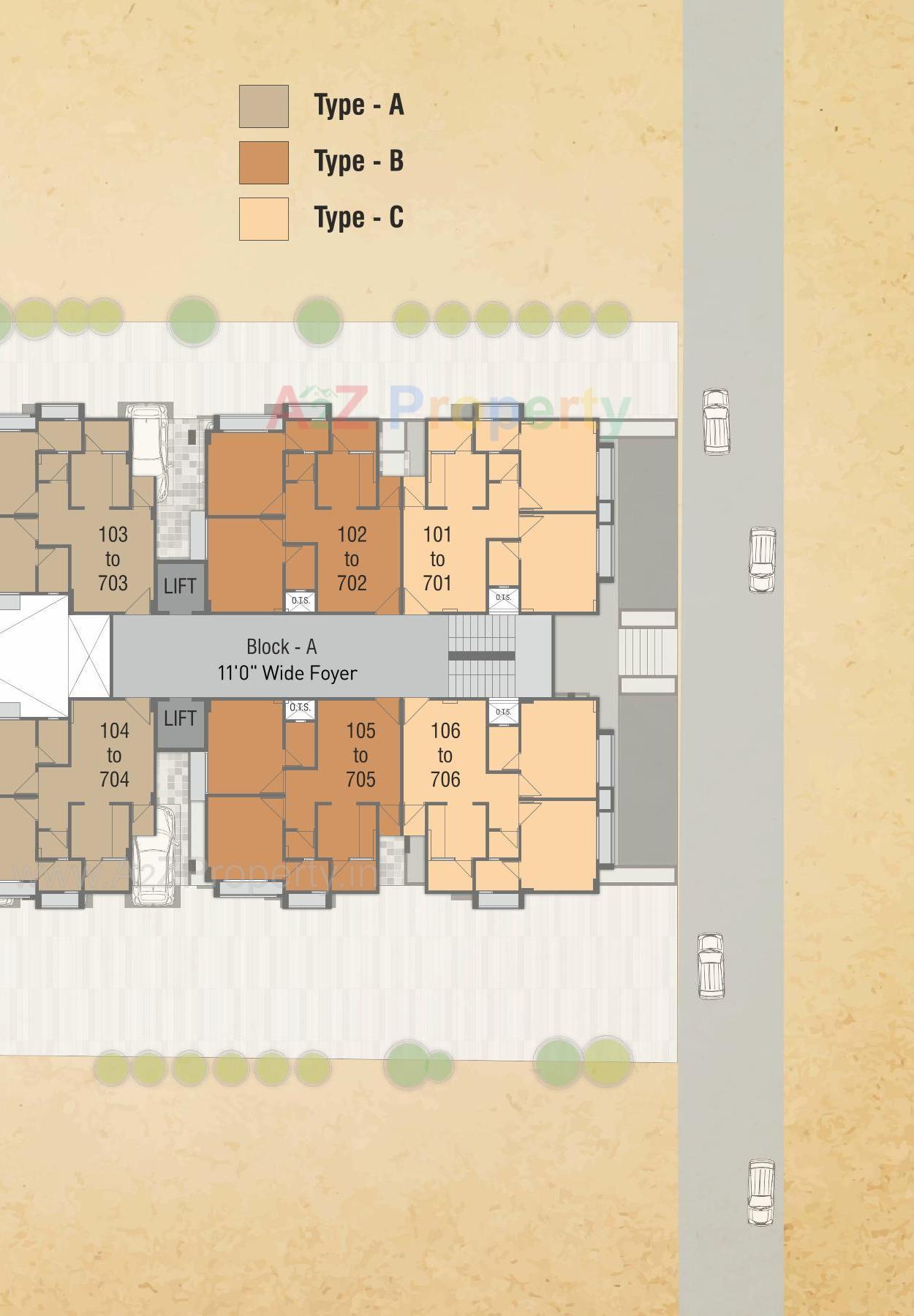 Layout of real estate project Ahmed Avenue located at Sarkhej, Ahmedabad, Gujarat