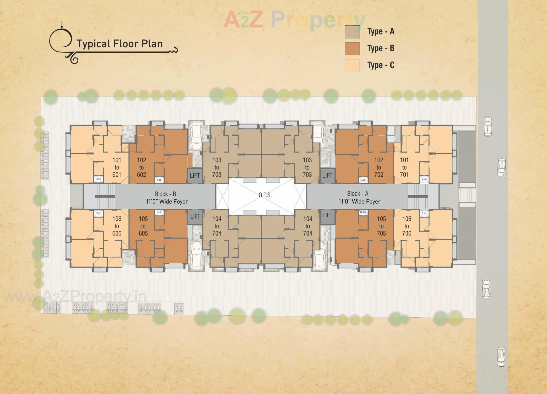 Layout of real estate project Ahmed Avenue located at Sarkhej, Ahmedabad, Gujarat