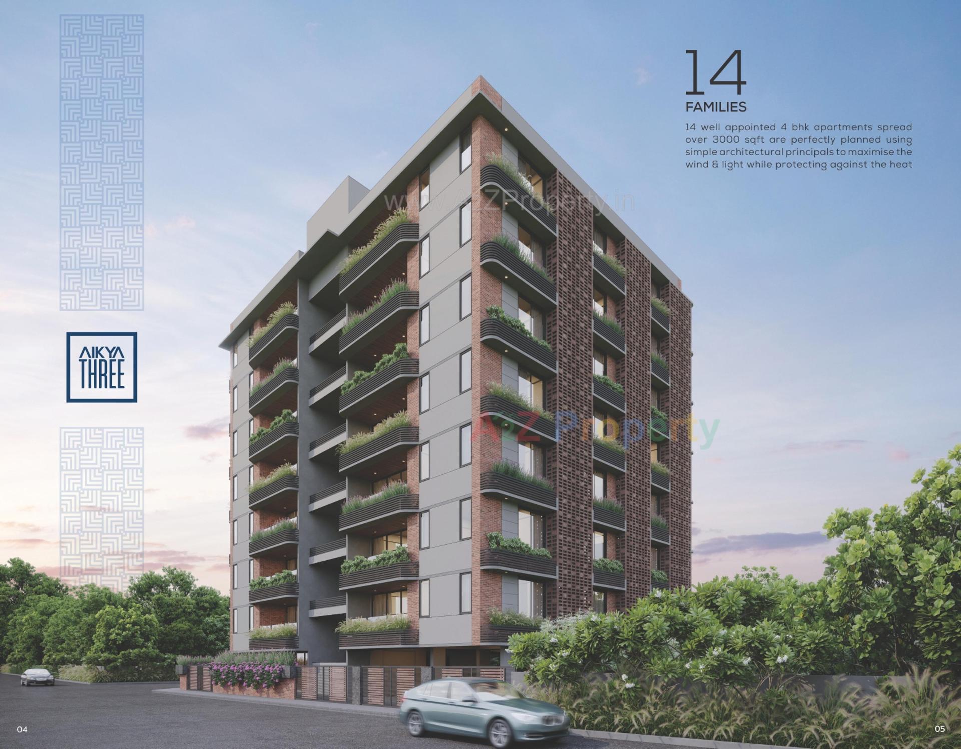 3D Elevation of real estate project Aikya Three located at Chhadawad, Ahmedabad, Gujarat