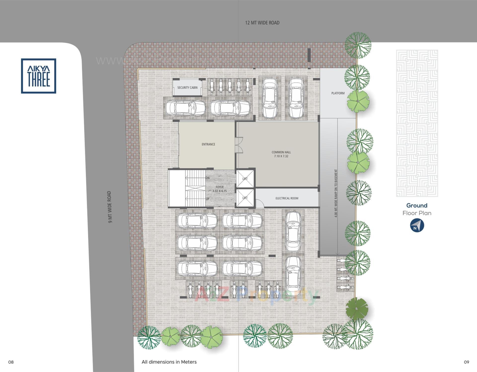 Layout of real estate project Aikya Three located at Chhadawad, Ahmedabad, Gujarat