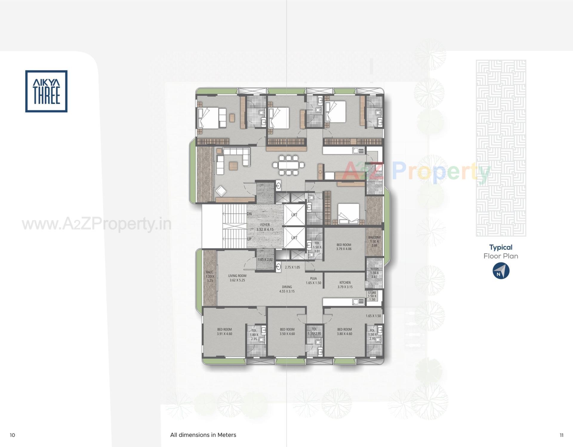 Layout of real estate project Aikya Three located at Chhadawad, Ahmedabad, Gujarat