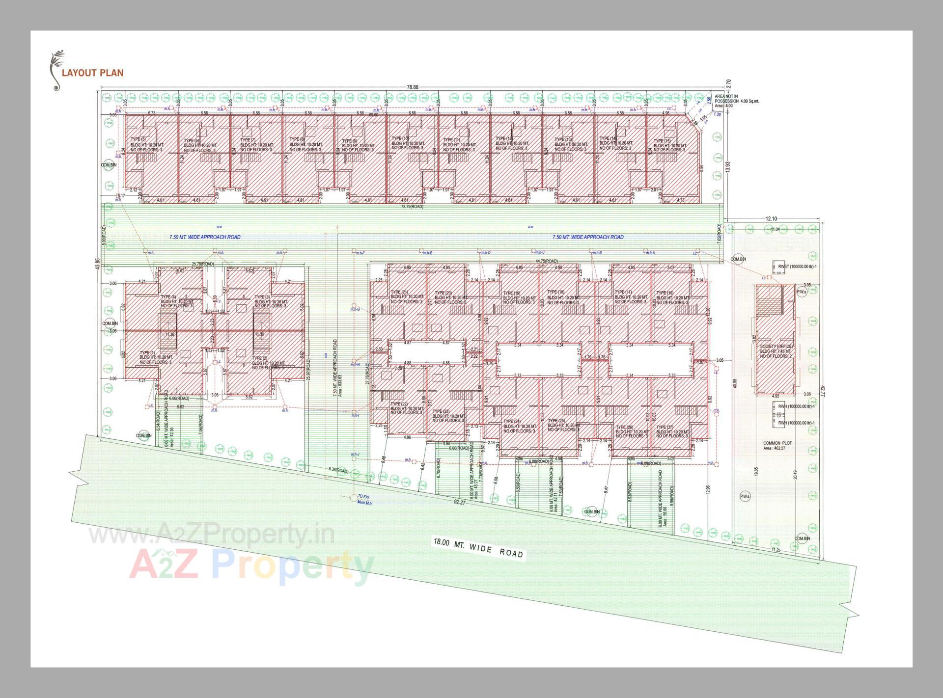 Layout of real estate project Airavat Elysium located at Singarva, Ahmedabad, Gujarat