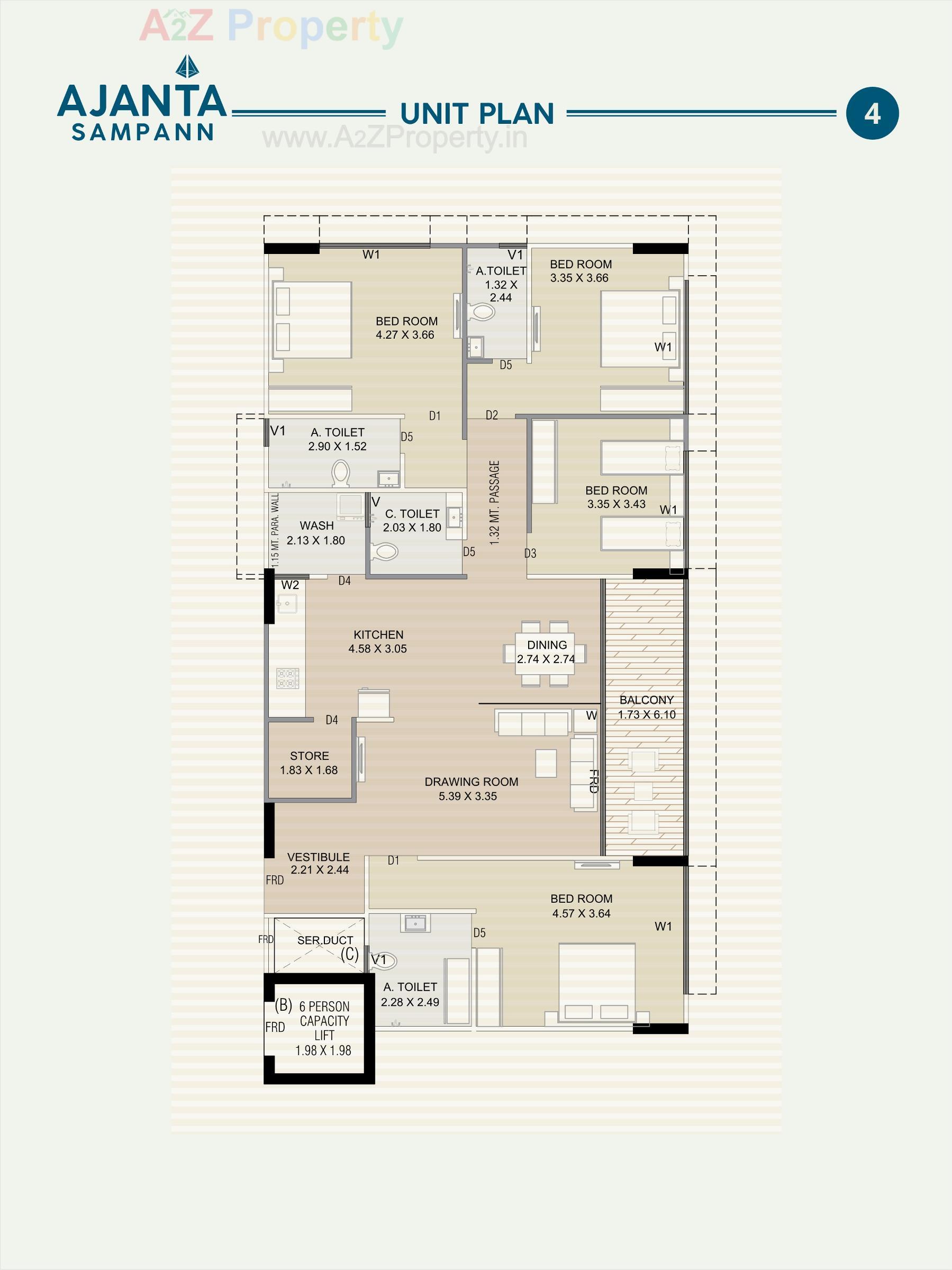 Layout of real estate project Ajanta Sampann located at Usmanpura, Ahmedabad, Gujarat