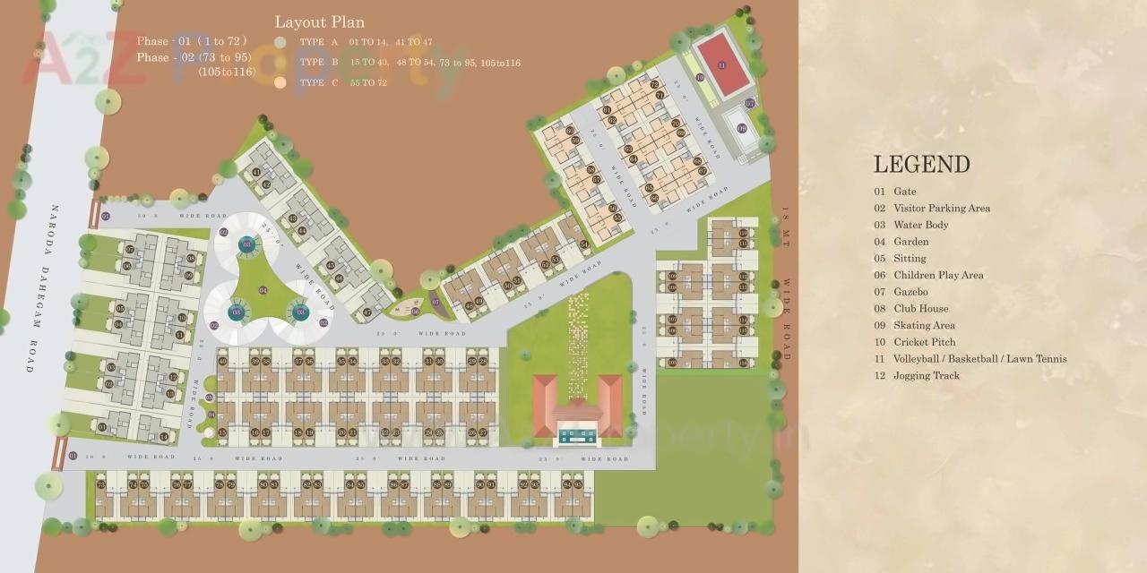 Layout of real estate project Akash Grand City located at Enasan, Ahmedabad, Gujarat