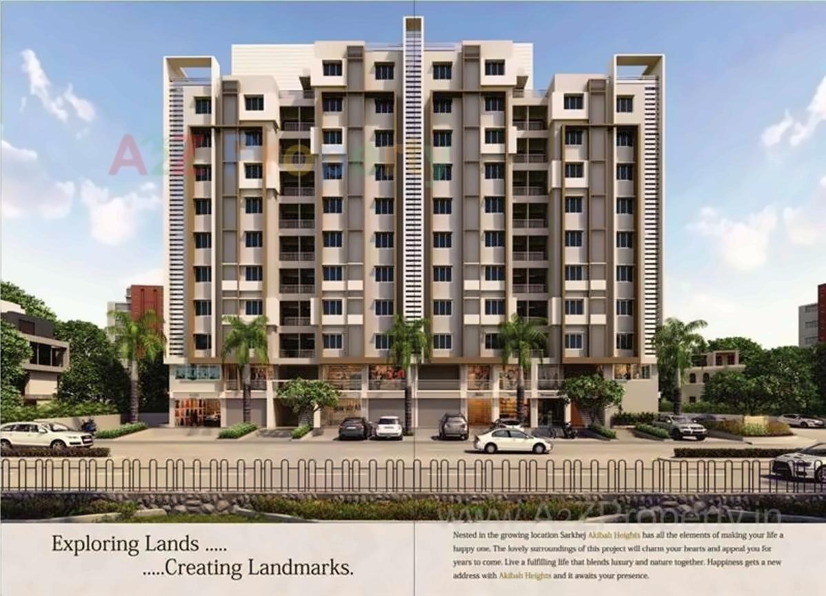 3D Elevation of real estate project Akibah Heights located at Makarba, Ahmedabad, Gujarat