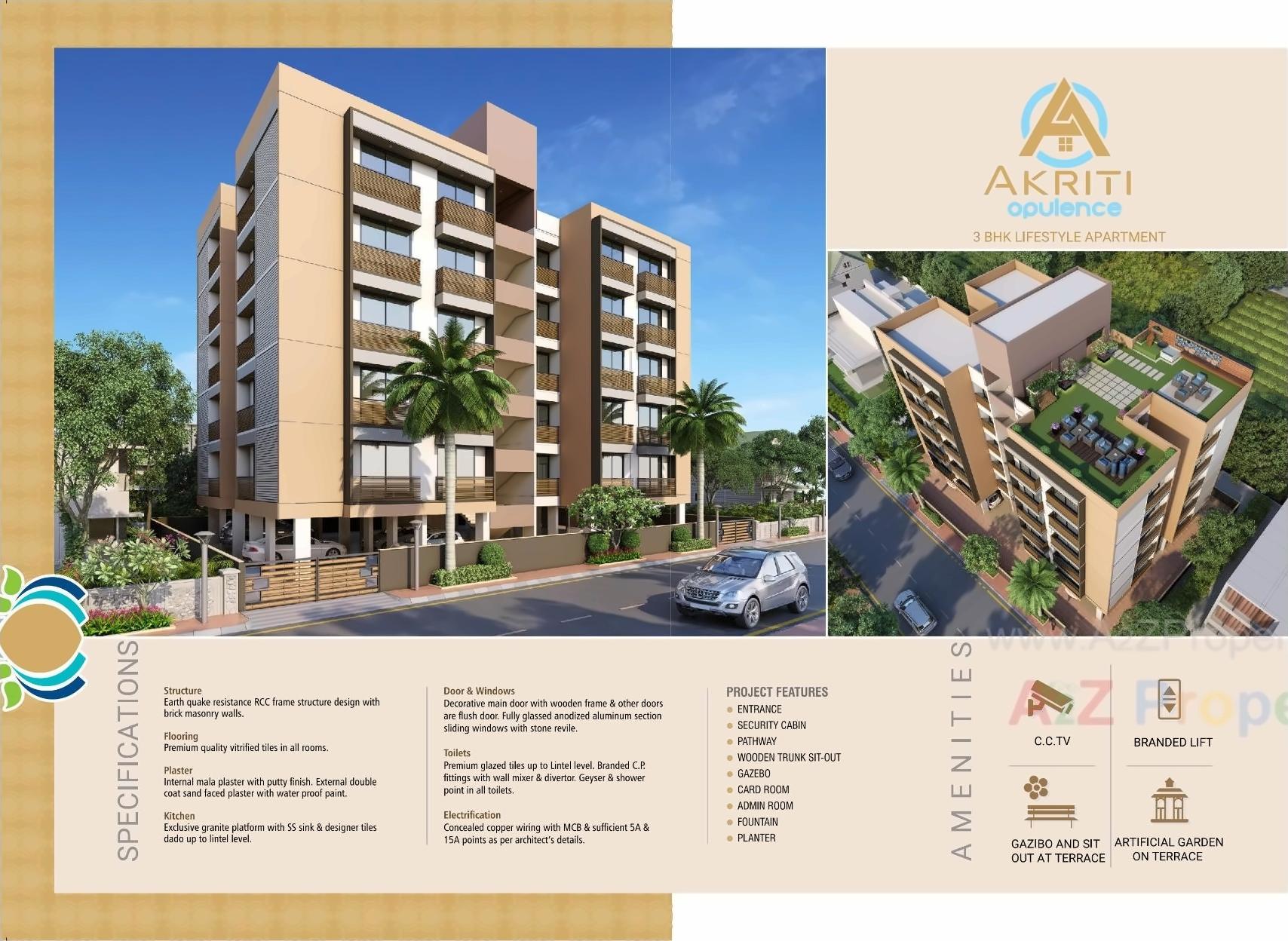 3D Elevation of real estate project Akriti Opulence located at Ahmedabad, Ahmedabad, Gujarat
