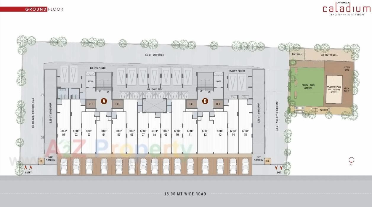 Layout of real estate project Akshaj Caladium located at Bhadaj, Ahmedabad, Gujarat