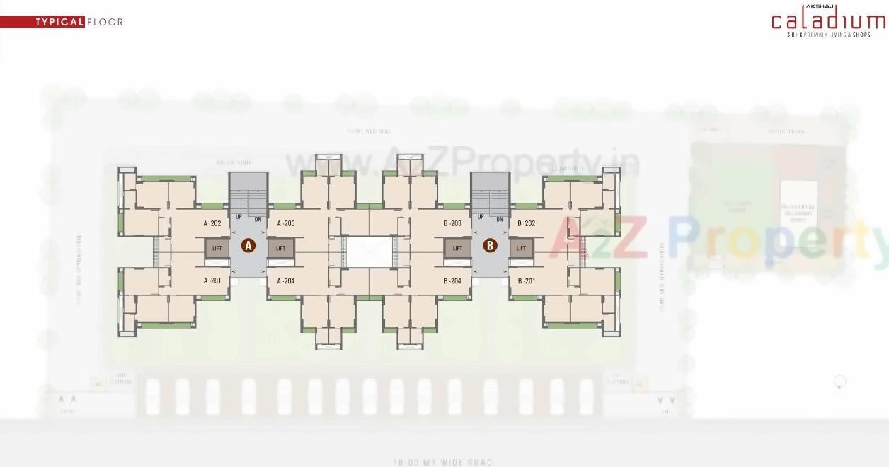 Layout of real estate project Akshaj Caladium located at Bhadaj, Ahmedabad, Gujarat