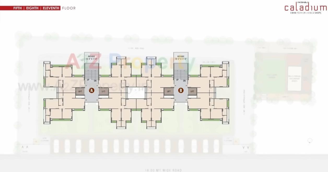 Layout of real estate project Akshaj Caladium located at Bhadaj, Ahmedabad, Gujarat