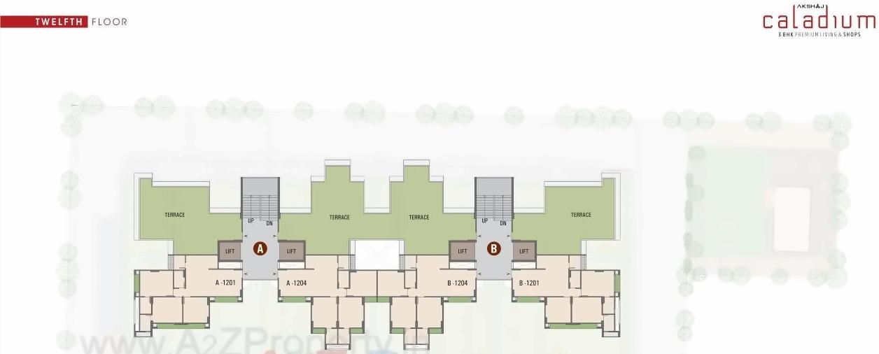 Layout of real estate project Akshaj Caladium located at Bhadaj, Ahmedabad, Gujarat