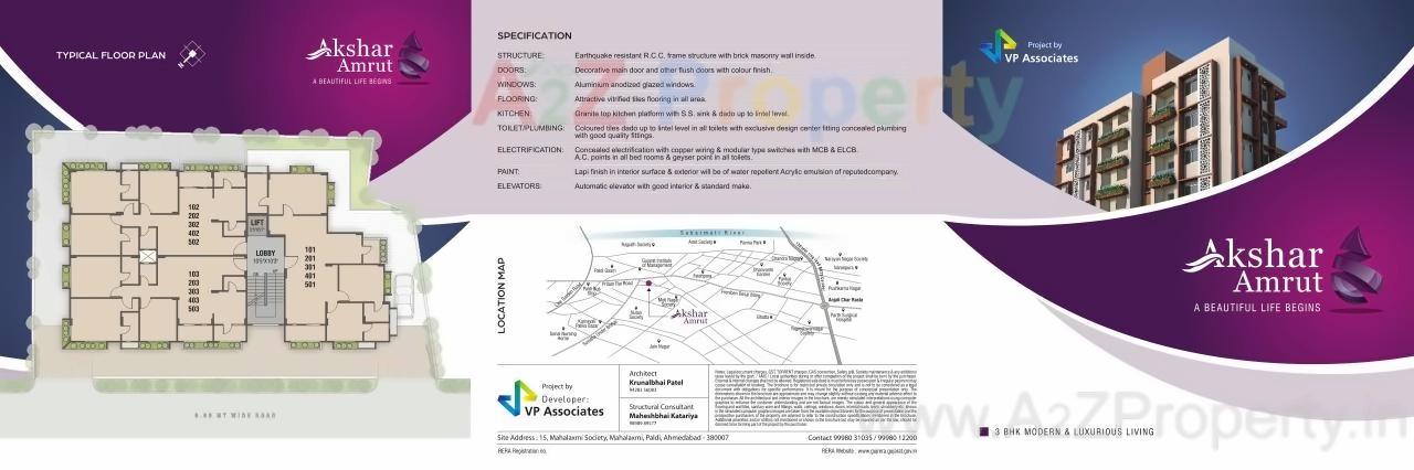 Layout of real estate project Akshar Amrut located at Paldi, Ahmedabad, Gujarat