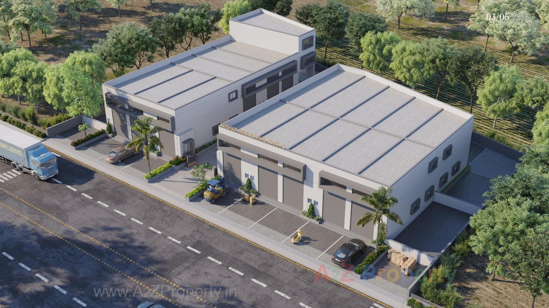 3D Elevation of real estate project Akshar Industrial Park located at Singarva, Ahmedabad, Gujarat