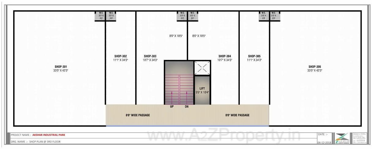 Layout of real estate project Akshar Industrial Park located at Odhav, Ahmedabad, Gujarat