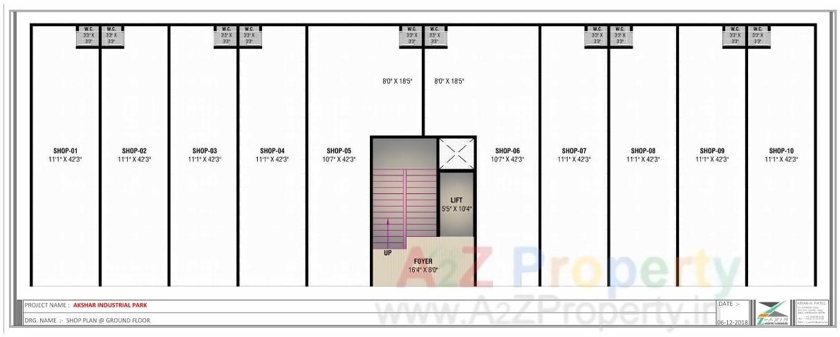 Layout of real estate project Akshar Industrial Park located at Odhav, Ahmedabad, Gujarat