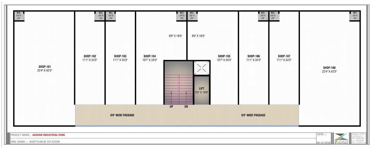 Layout of real estate project Akshar Industrial Park located at Odhav, Ahmedabad, Gujarat