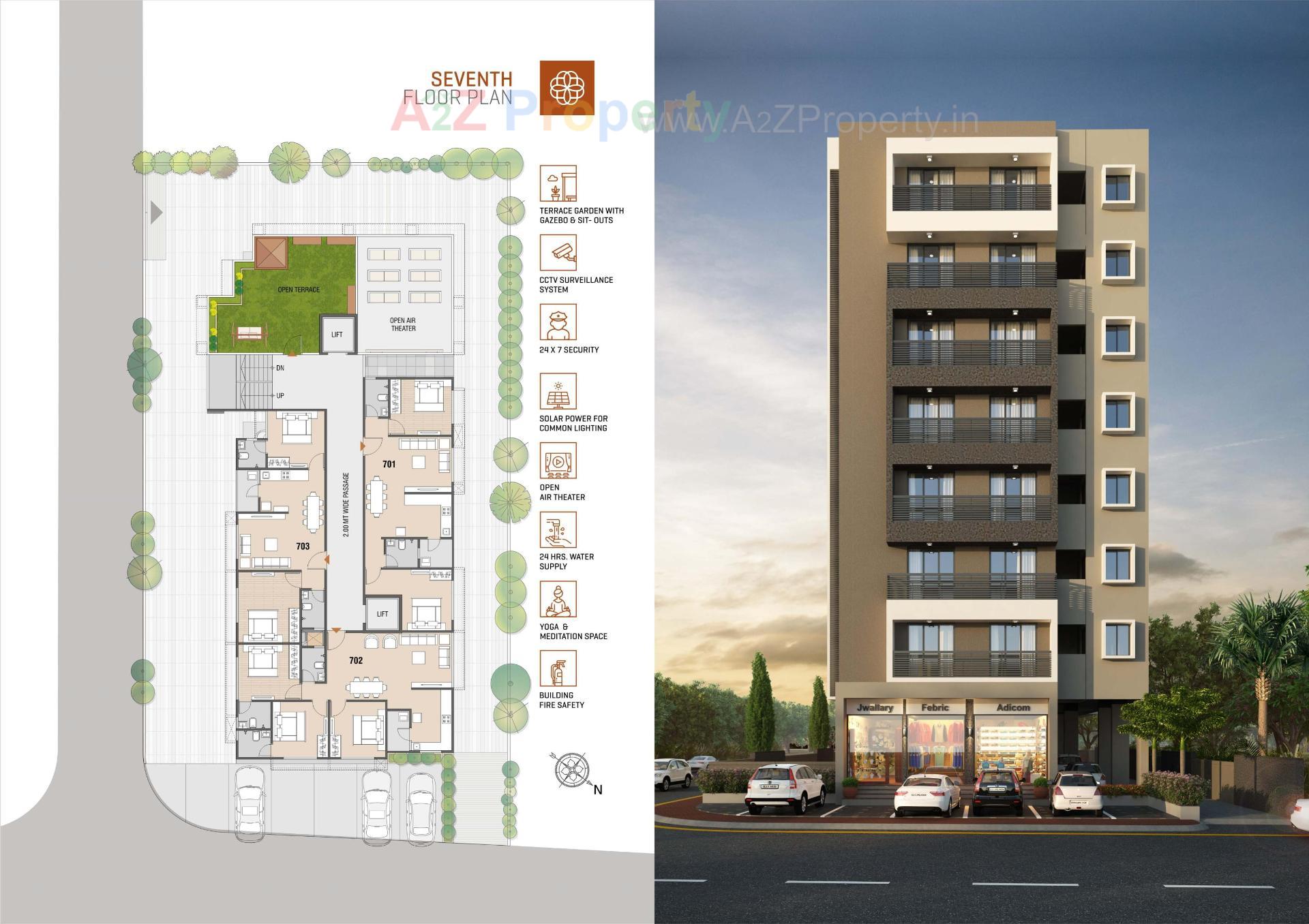 Layout of real estate project Akshar Luxuria located at Ghuma, Ahmedabad, Gujarat