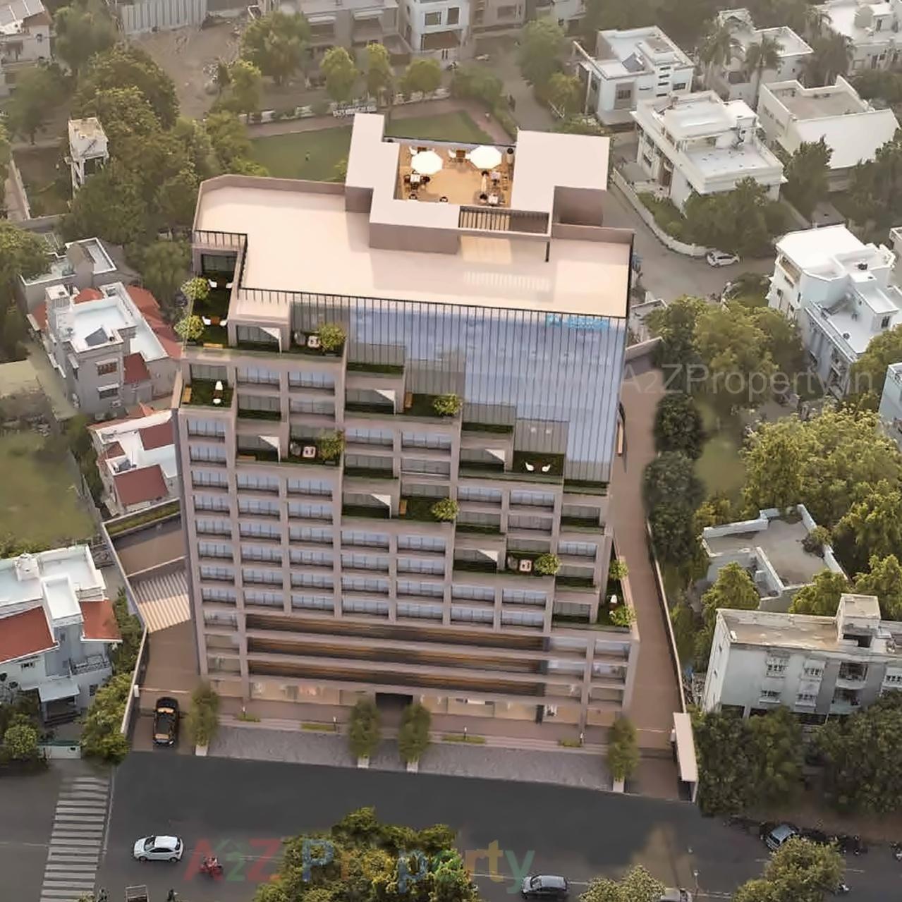 3D Elevation of real estate project Akshar Square located at Bodakdev, Ahmedabad, Gujarat