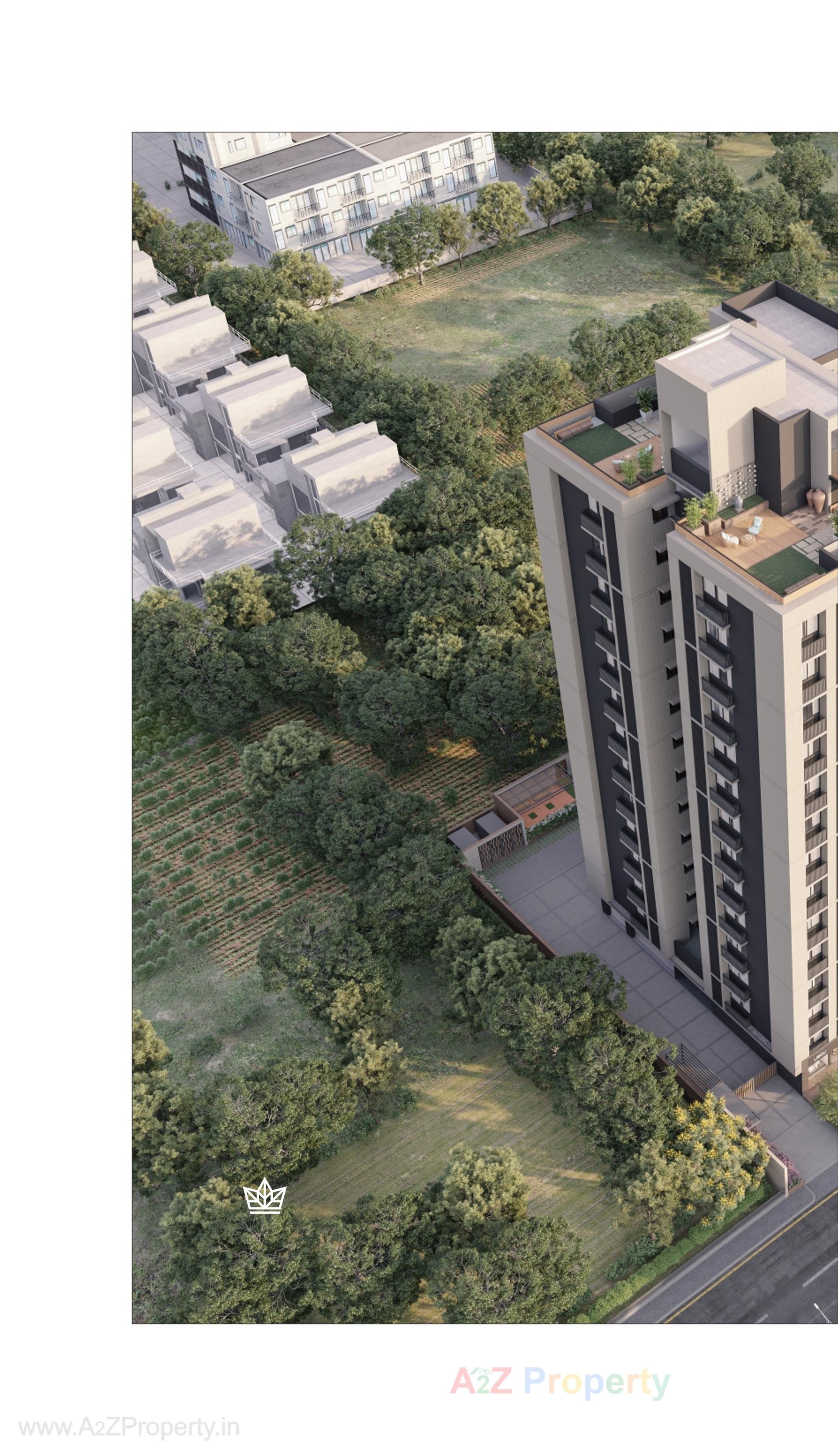 3D Elevation of real estate project Aksharth Elegance located at Tragad, Ahmedabad, Gujarat