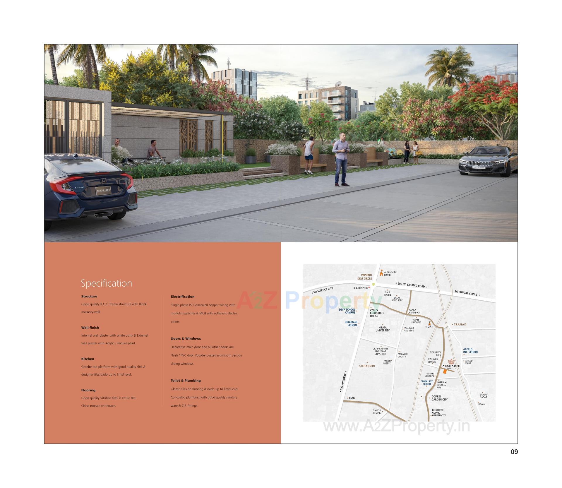  of real estate project Aksharth Elegance located at Tragad, Ahmedabad, Gujarat