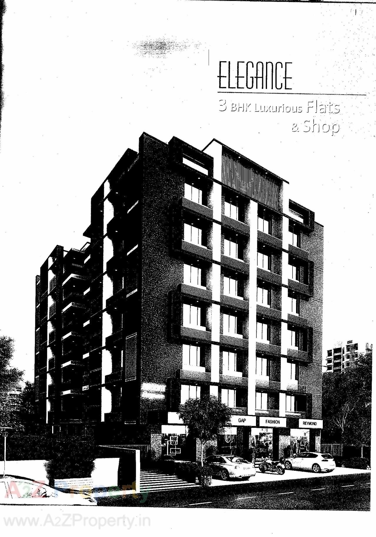 3D Elevation of real estate project Akshat Elegance located at Naranpura, Ahmedabad, Gujarat