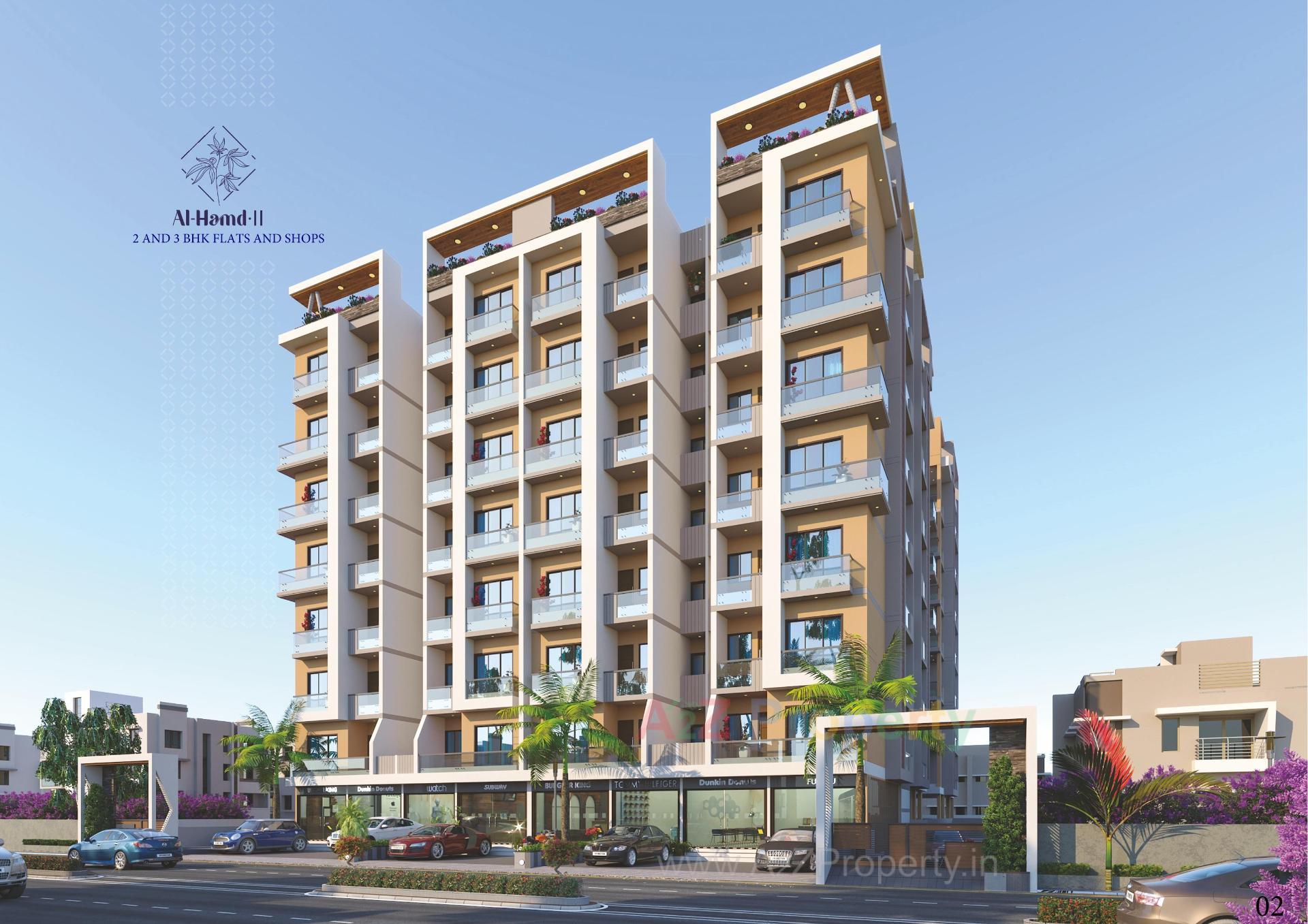 3D Elevation of real estate project Al Hamd Ii located at Sarkhej, Ahmedabad, Gujarat