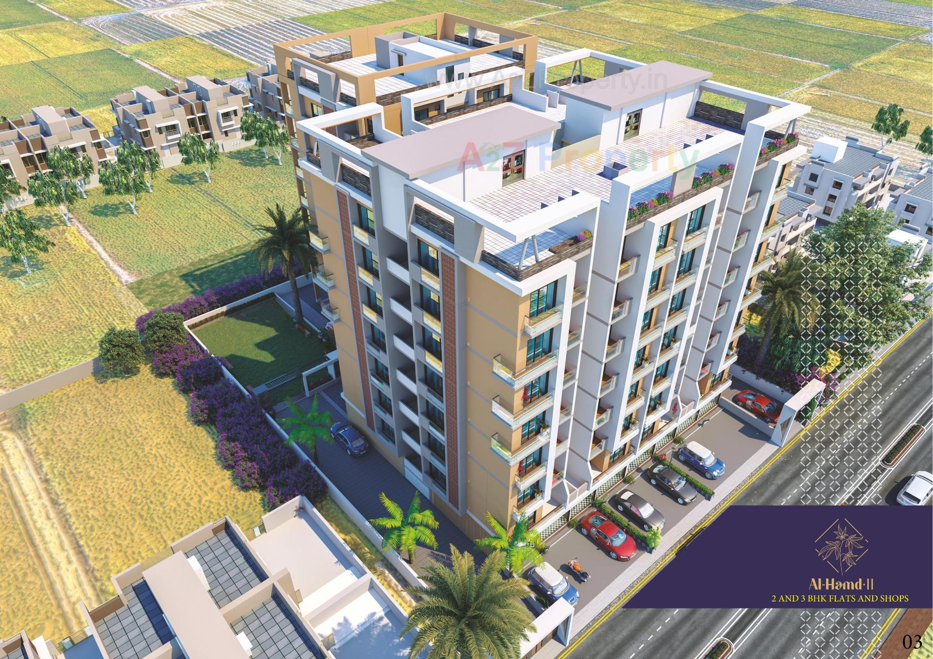 3D Elevation of real estate project Al Hamd Ii located at Sarkhej, Ahmedabad, Gujarat