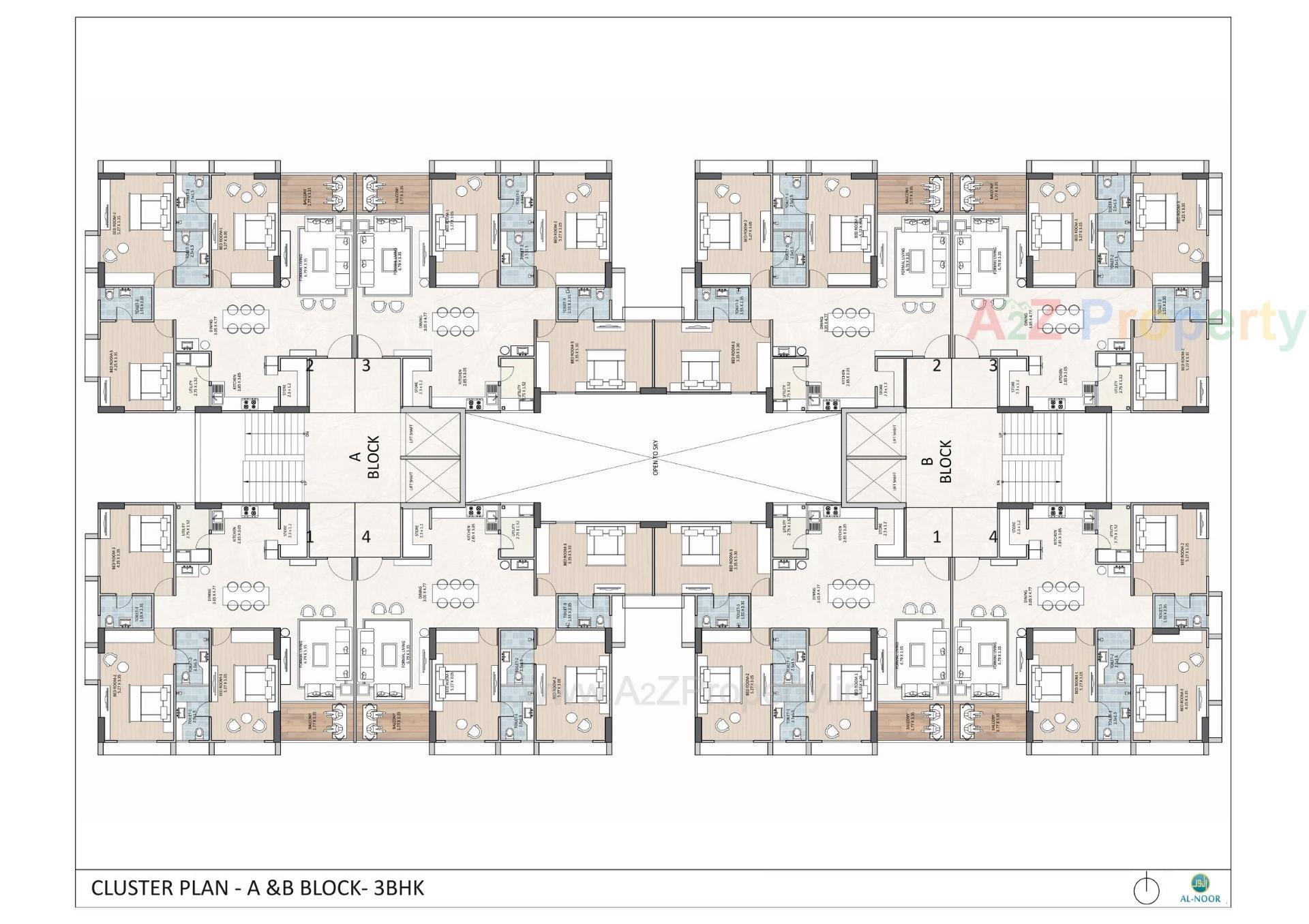 Layout of real estate project Al Noor located at Makarba, Ahmedabad, Gujarat