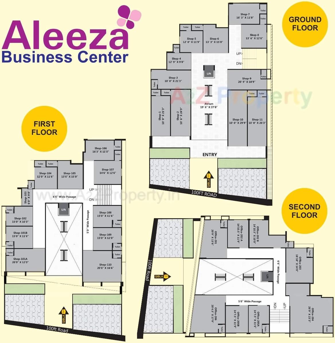 Layout of real estate project Aleeza Park   Business Center located at Sarkhej, Ahmedabad, Gujarat