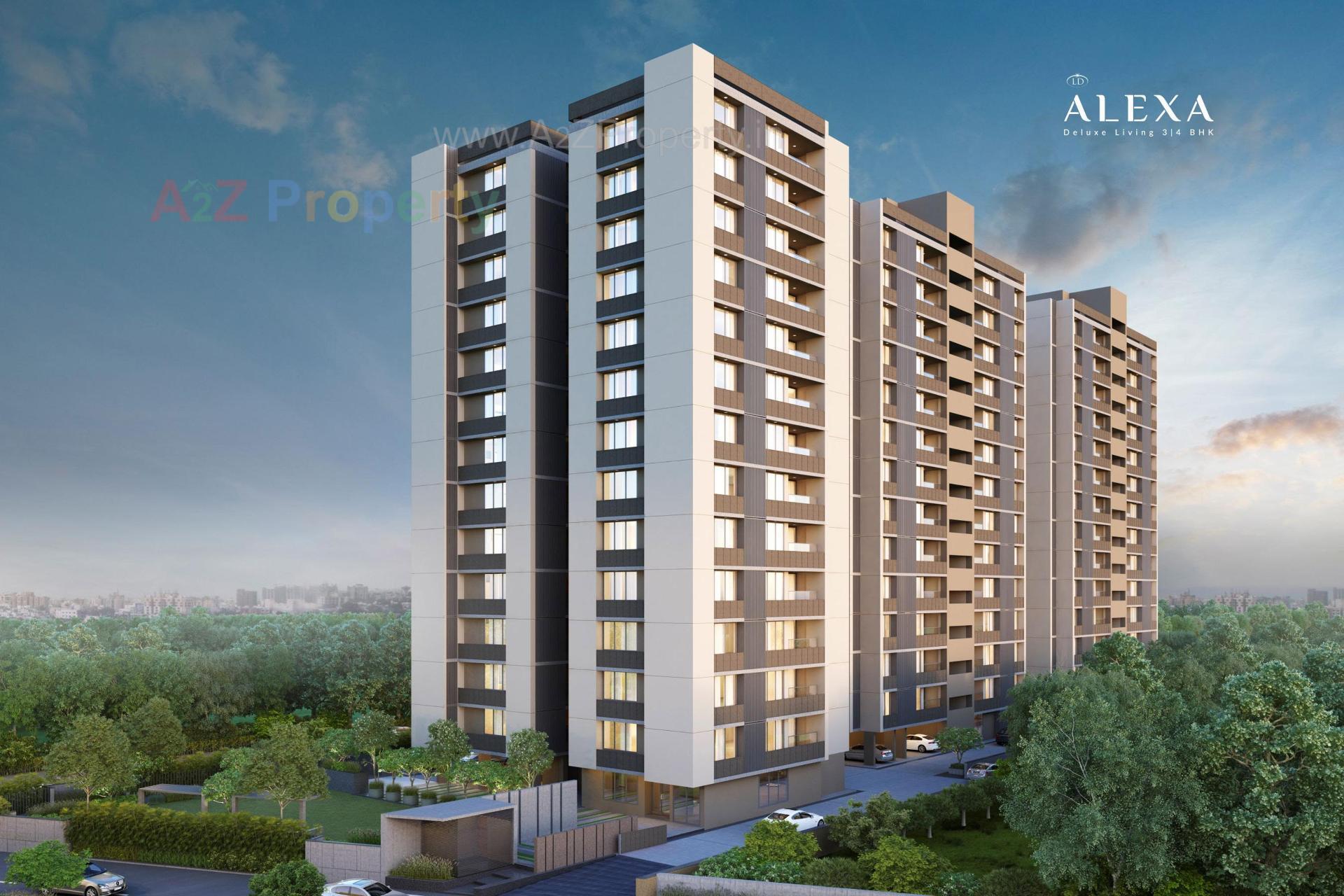 3D Elevation of real estate project Alexa located at Jagatpur, Ahmedabad, Gujarat