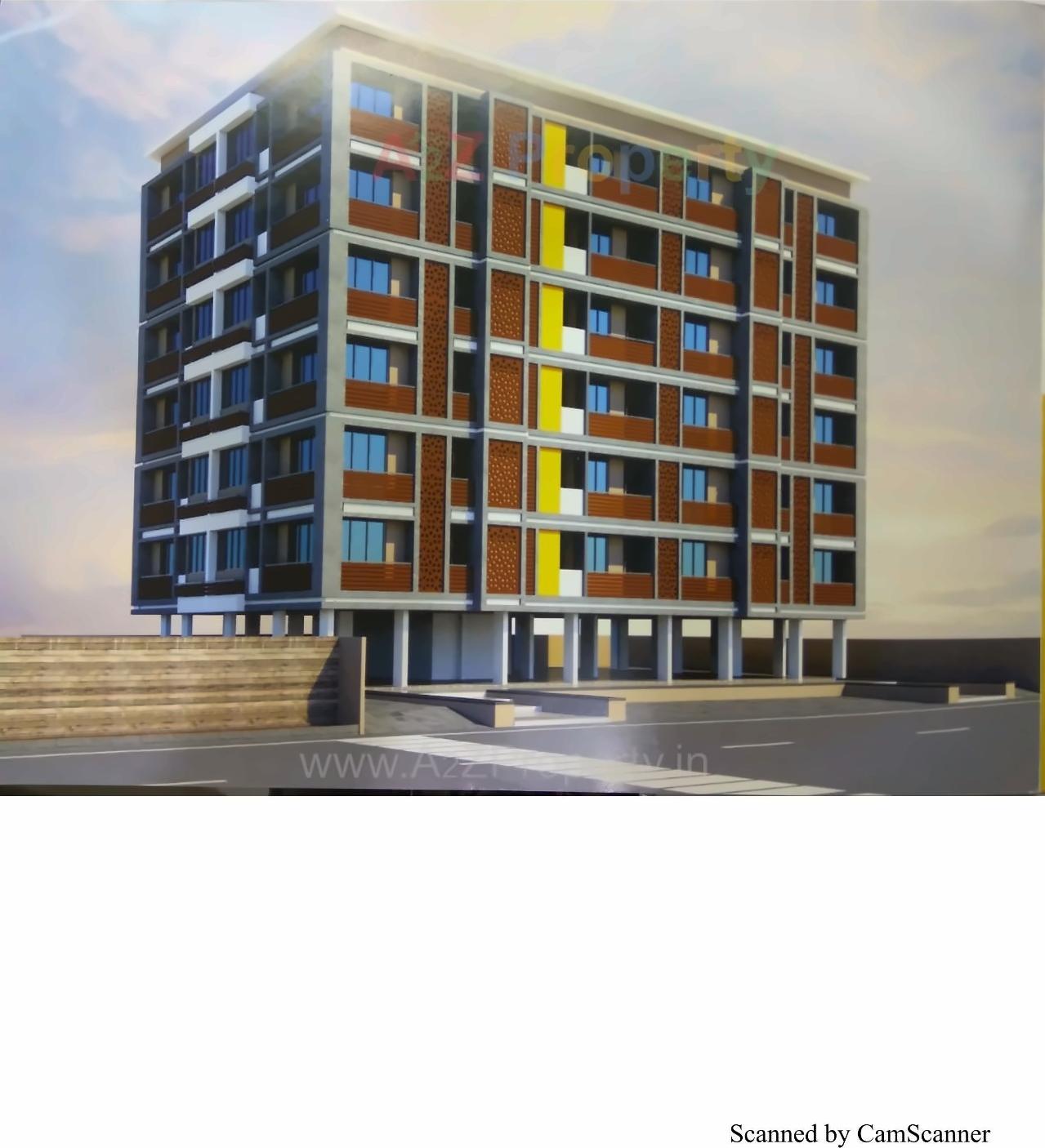 3D Elevation of real estate project Alif Apartment located at Makarba, Ahmedabad, Gujarat