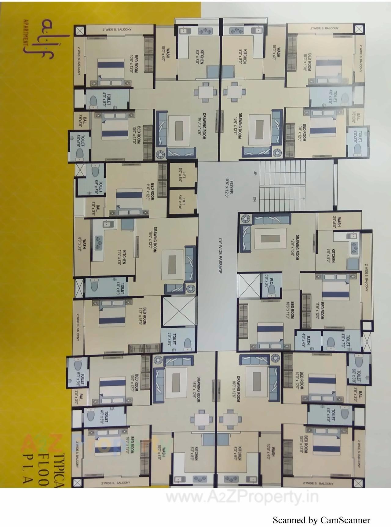 Layout of real estate project Alif Apartment located at Makarba, Ahmedabad, Gujarat